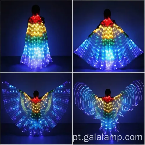 Capa fluorescente com design de asa de borboleta LED